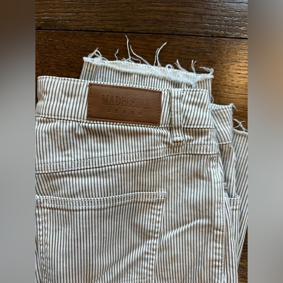 Madeline Cream and Black Striped Pants- size 10 - Picture 3 of 7